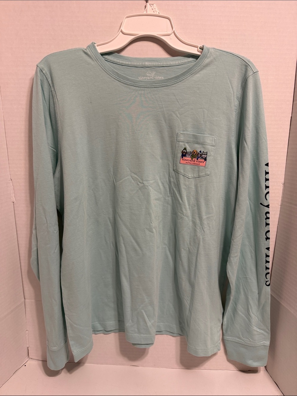 Vineyard Vines Men's Long-Sleeve Pocket Tee in Mint
